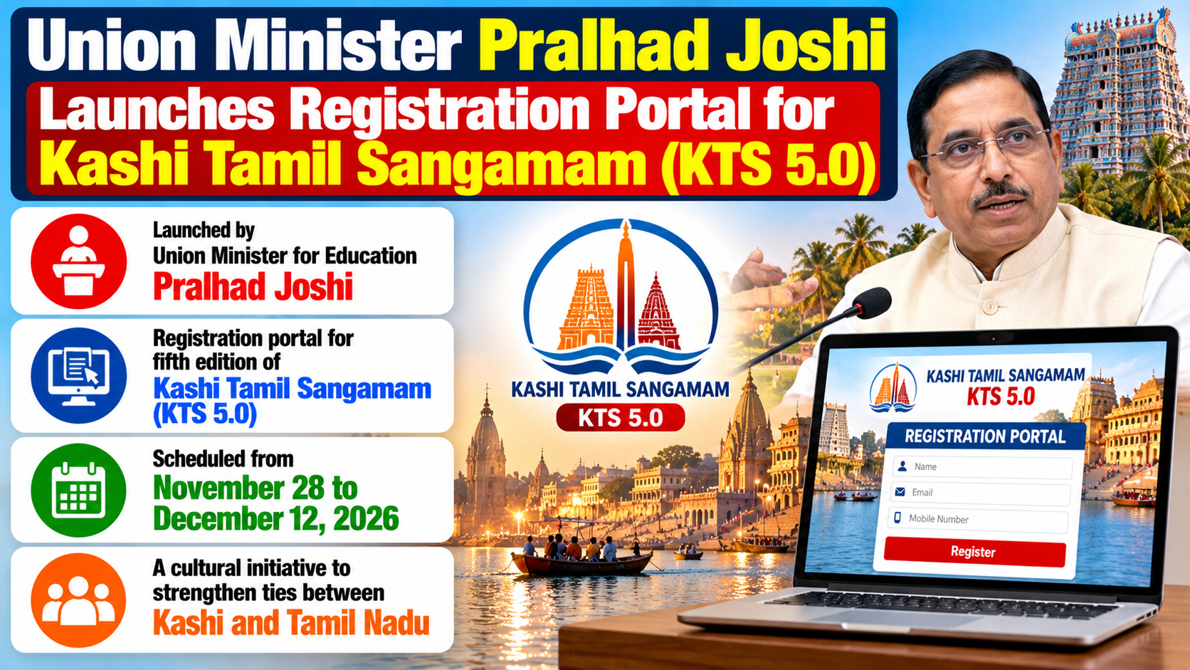 Kashi Tamil Sangamam 5.0 to Be Held from Nov 28 to Dec 12
