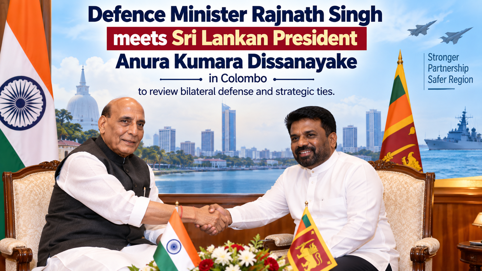 Defence Minister Rajnath Singh Meets Sri Lankan President Anura Kumara Dissanayake in Colombo