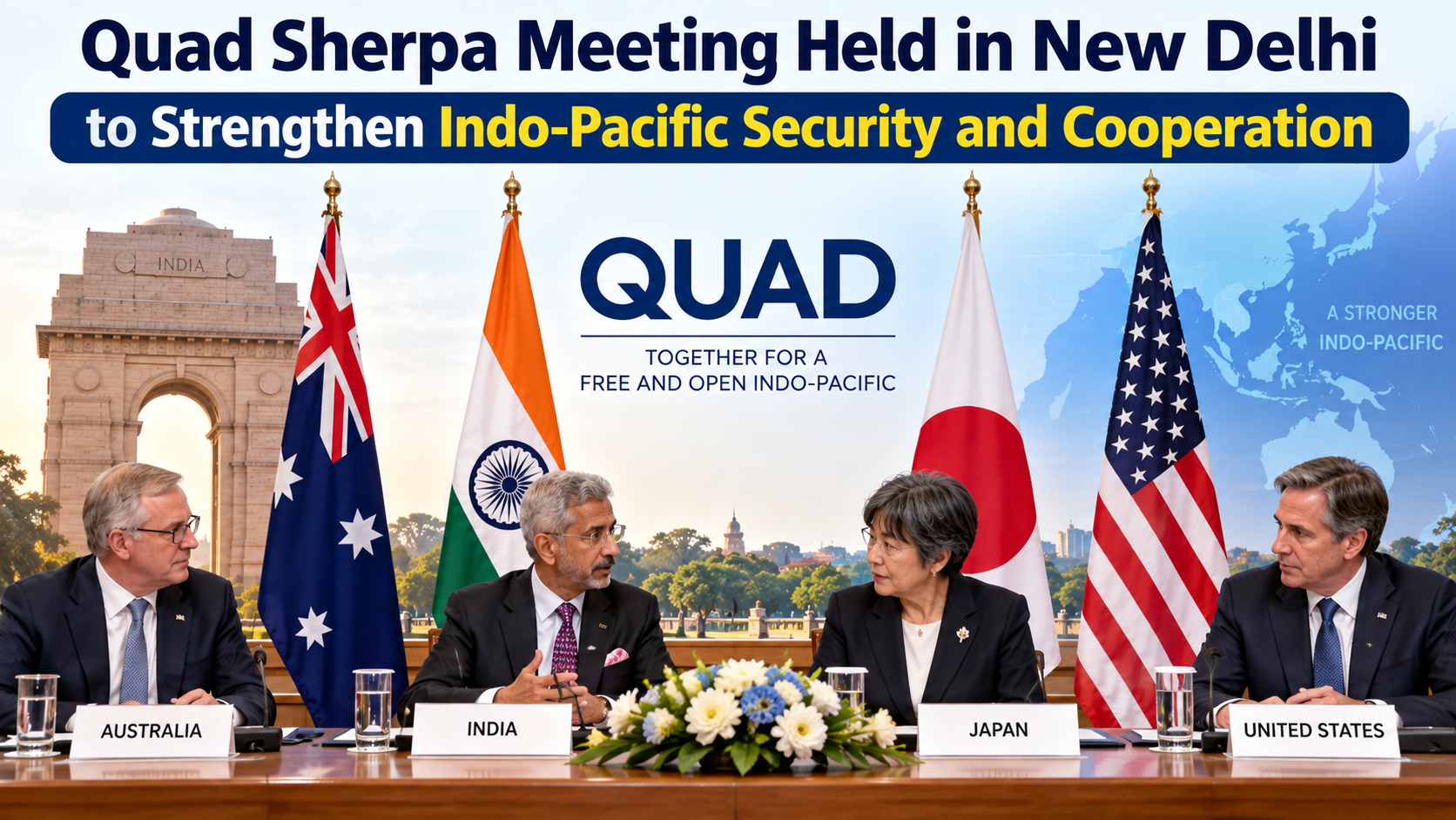 Quad Sherpa Meeting Held in New Delhi to Strengthen Indo-Pacific Security and Cooperation