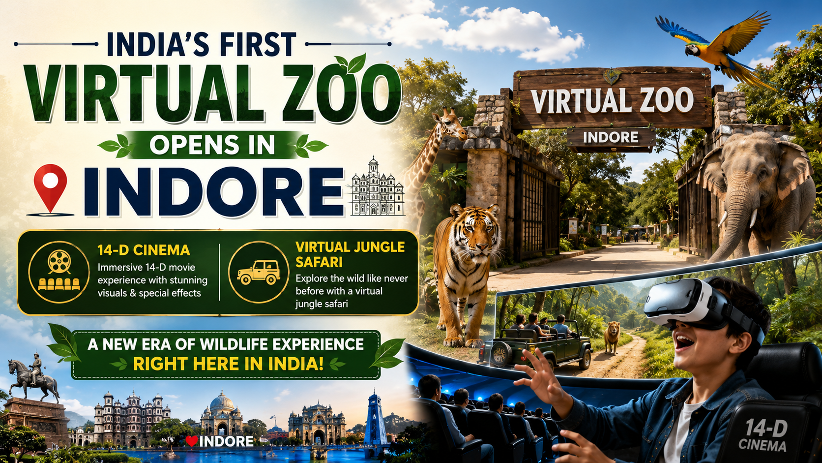 India’s First Virtual Zoo and 14-D Safari Launched in Indore, Madhya Pradesh