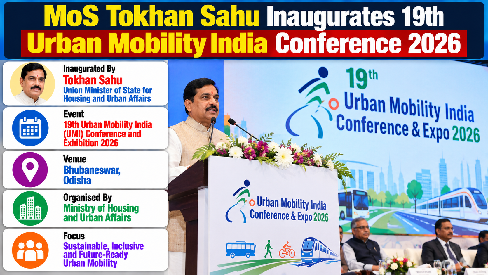 19th Urban Mobility India Conference Inaugurated in Bhubaneswar