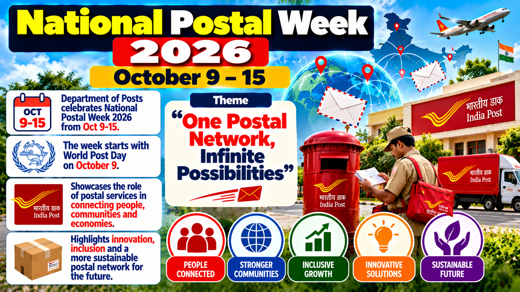National Postal Week 2026 to be Celebrated from 9th to 15th October Commencing with World Post Day