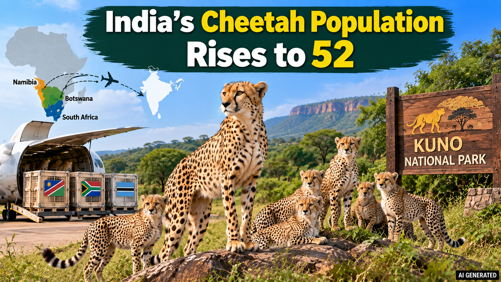 India’s Cheetah Population Rises to 52 Four Years After Reintroduction