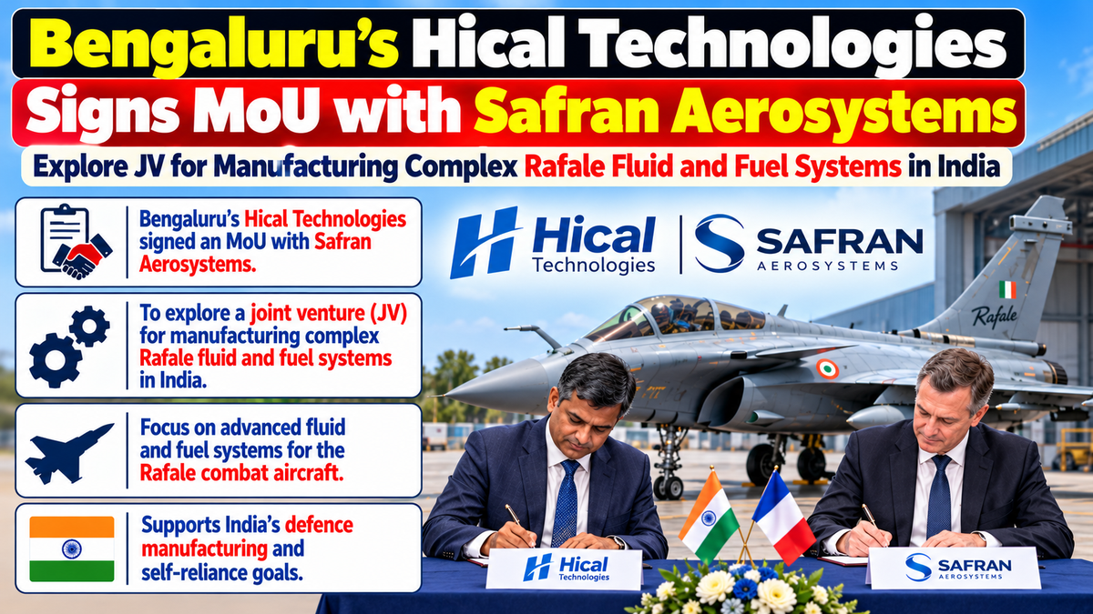 Hical Technologies Signs MoU with Safran Aerosystems for Complex Rafale Systems