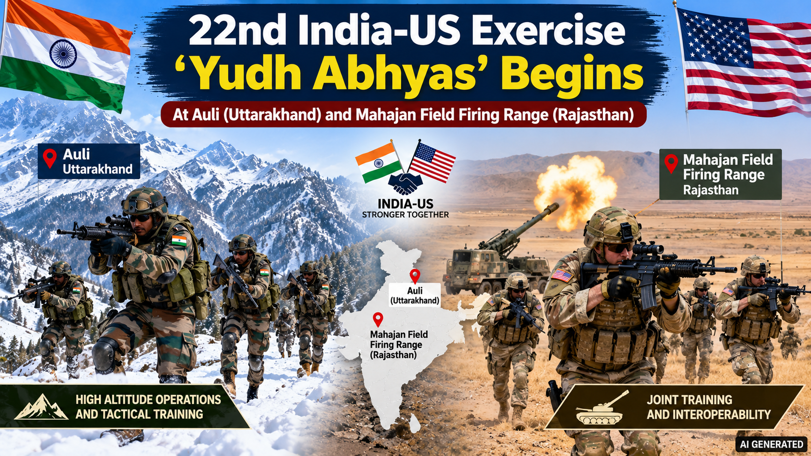 India-US Joint Military Exercise 'Yudh Abhyas' Begins
