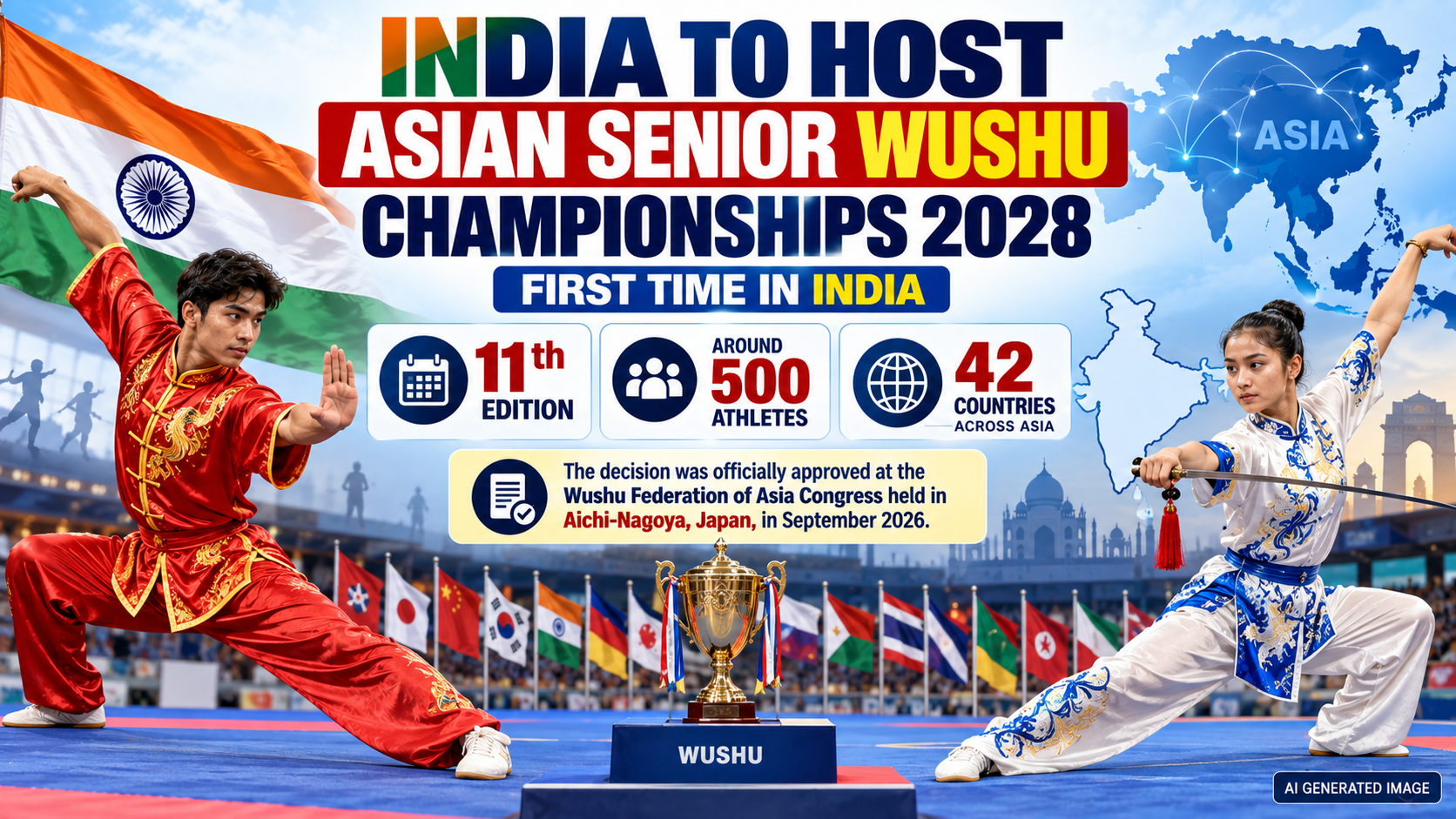 India to Host Asian Senior Wushu Championships for First Time in 2028