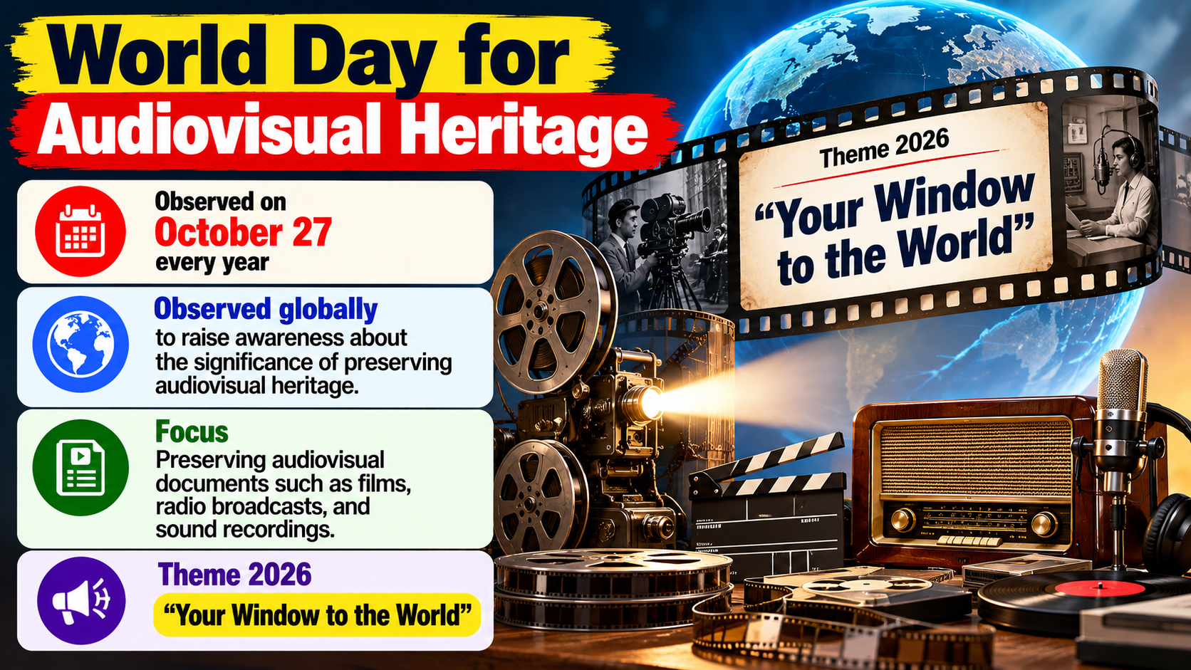 World Day for Audiovisual Heritage 2026: Significance & History