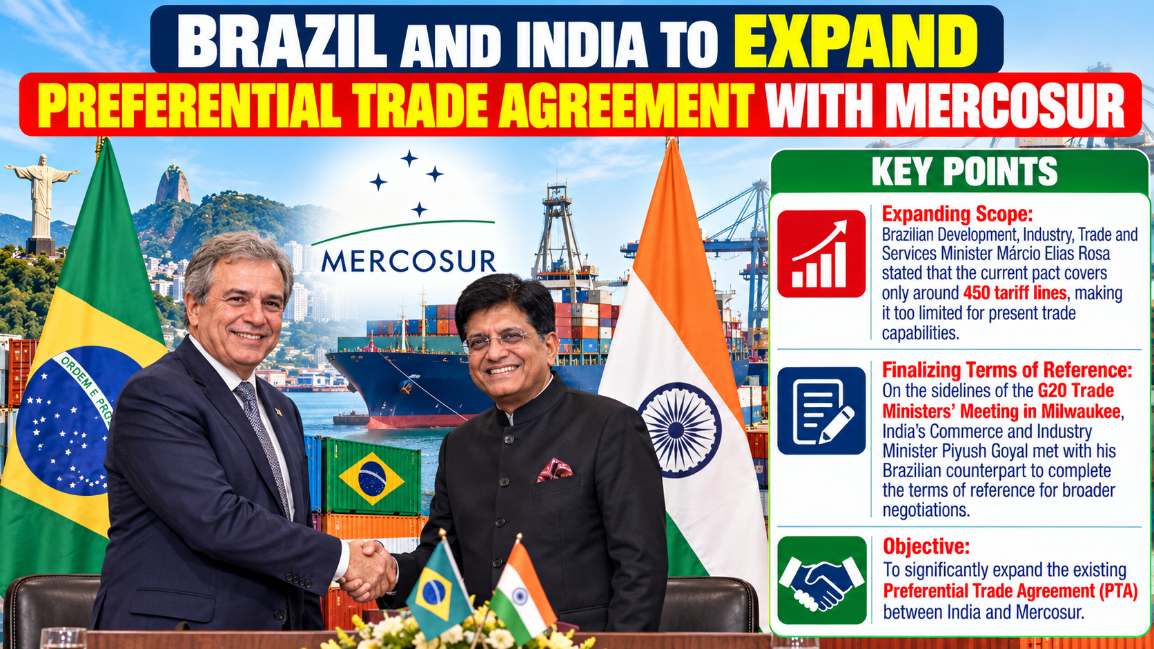 Brazil and India Move to Widen Mercosur Trade Pact