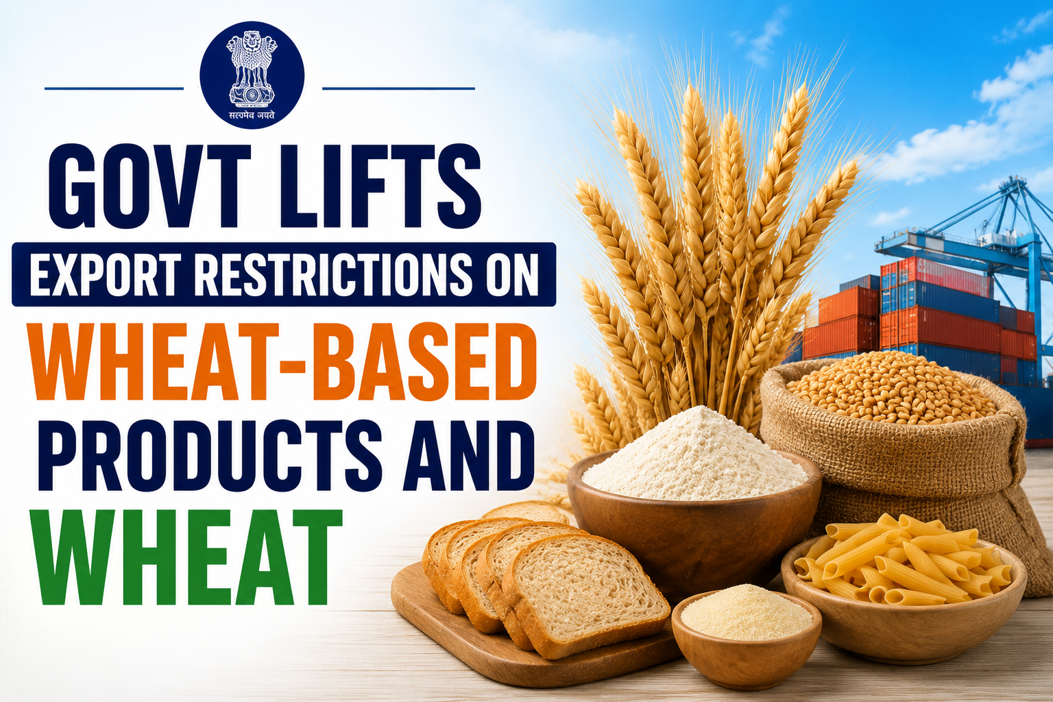 Govt Lifts Export Restrictions on Wheat-Based Products and Wheat