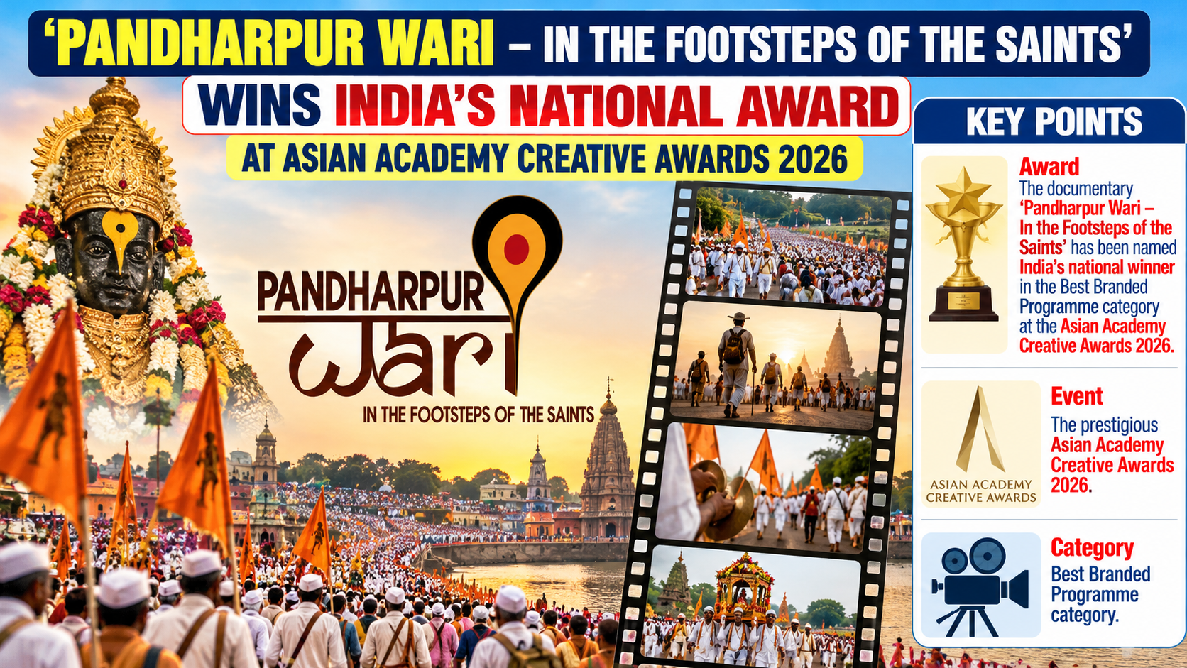 ‘Pandharpur Wari’ Documentary Named India’s National Winner at Asian Academy Creative Awards 2026
