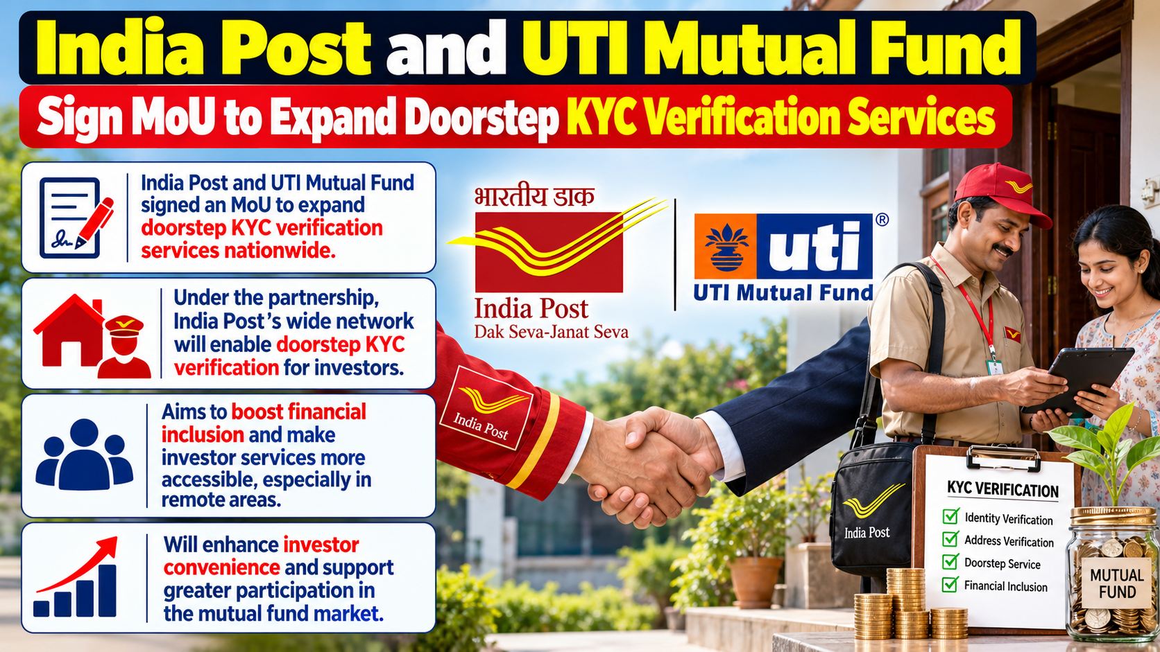 India Post and UTI Mutual Fund Strengthen Partnership to Expand Pan-India KYC Verification Services