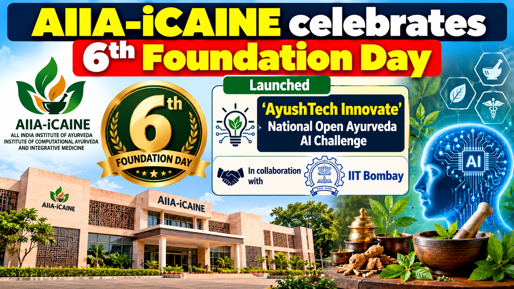 National Open Ayurveda AI Challenge Launched on 6th Foundation Day of AIIA-iCAINE