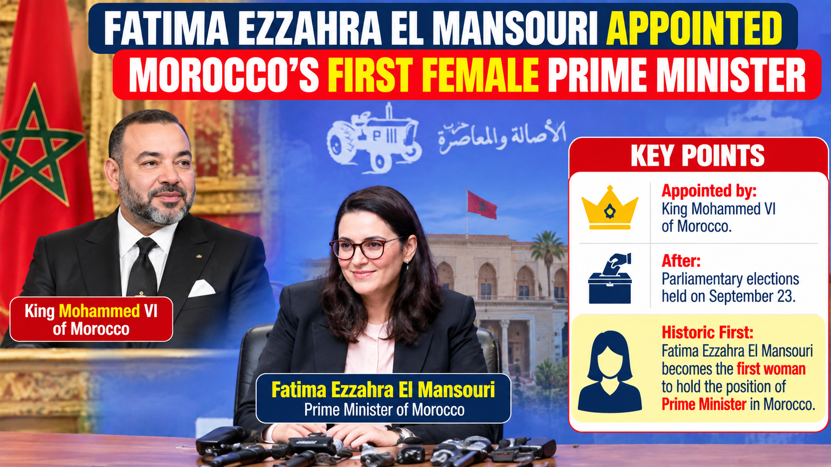 Morocco’s King Appoints Fatima Ezzahra El Mansouri as First Woman PM