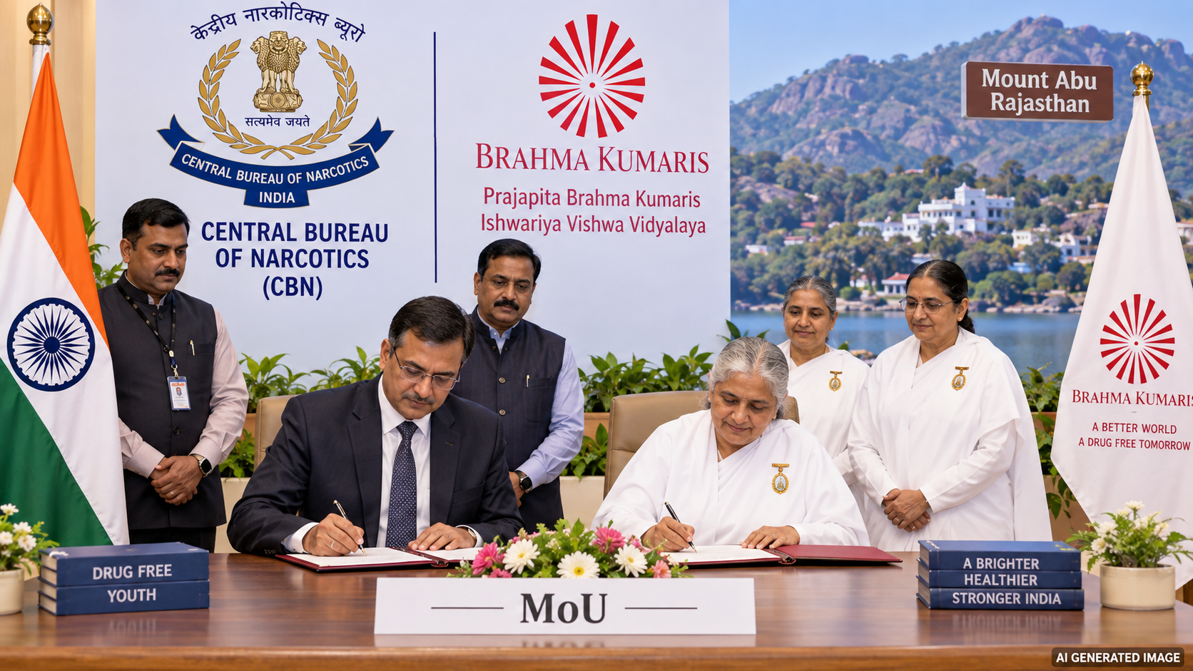 CBN and Brahma Kumaris Sign MoU for Nasha Mukt Bharat