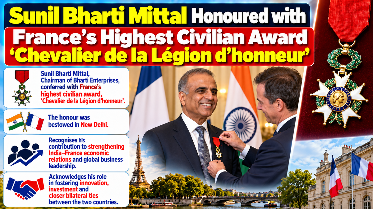 Bharti Enterprises Chairman Sunil Bharti Mittal Conferred France’s Highest Civilian Honour 'Legion of Honour'
