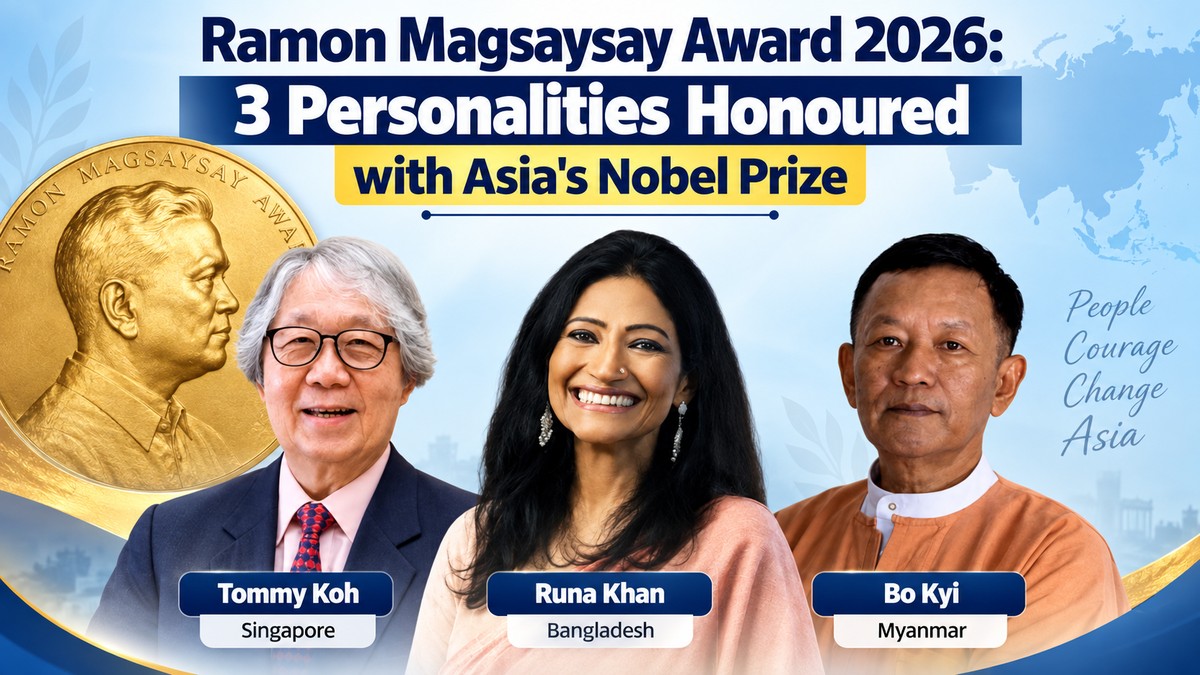 Ramon Magsaysay Award 2026: 3 Personalities Honoured with Asia's Nobel Prize