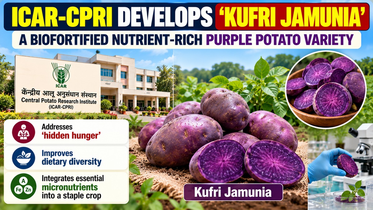 Kufri Jamunia: ICAR-CPRI Develops Nutrient-Rich Purple Potato to Tackle Hidden Hunger