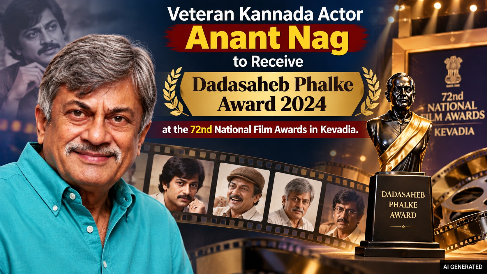 Veteran Kannada Actor Anant Nag to Get Dadasaheb Phalke Award