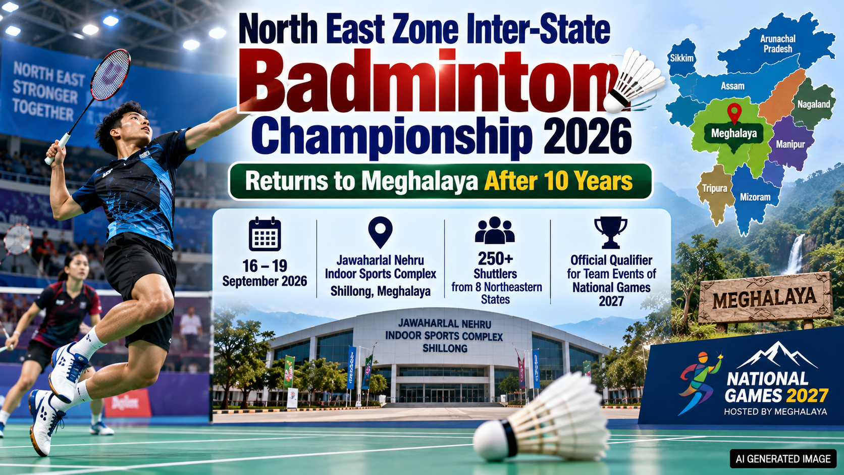 Meghalaya Hosts North East Inter-State Badminton Championship