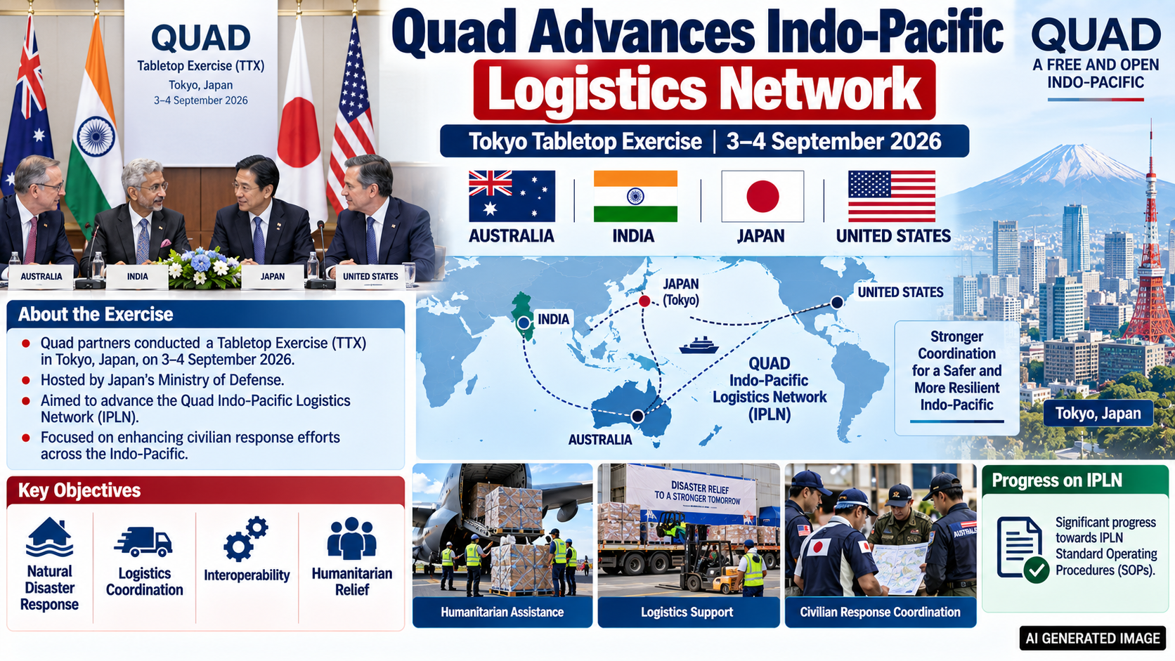 Quad Concludes Tabletop Exercise in Tokyo to Advance Indo-Pacific Logistics Network