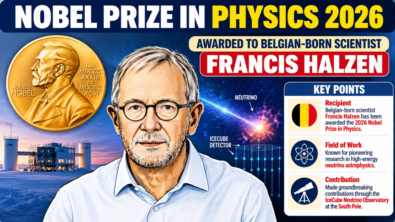 Belgian-Born Scientist Francis Halzen Wins Nobel Prize in Physics 2026