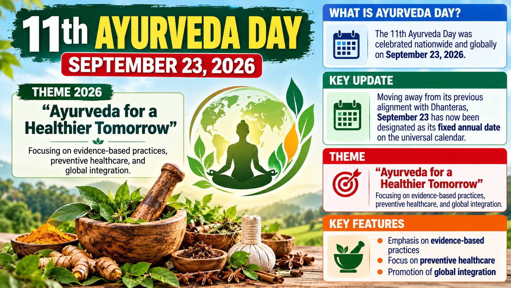 11th Ayurveda Day Celebrated on September 23 with Theme 'Ayurveda for a Healthier Tomorrow'