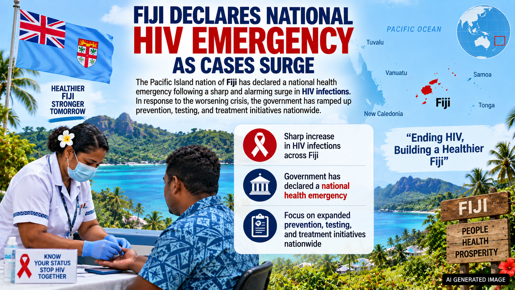 Fiji Declares National Health Emergency Amid Rapid HIV Surge