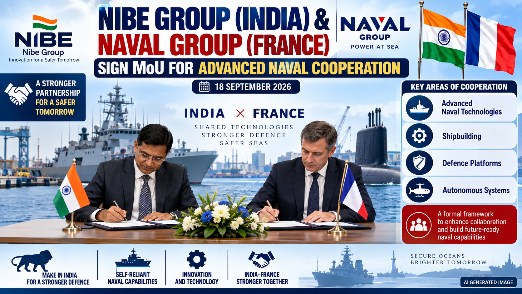 French Naval Group, Nibe Limited Forge Strategic Partnership for India's Naval Shipbuilding