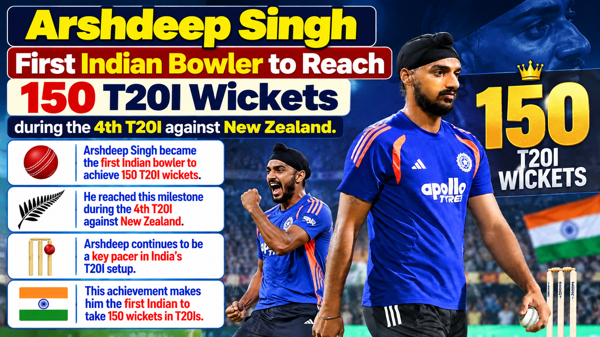 Arshdeep Singh Becomes First Indian Bowler to Claim 150 T20I Wickets
