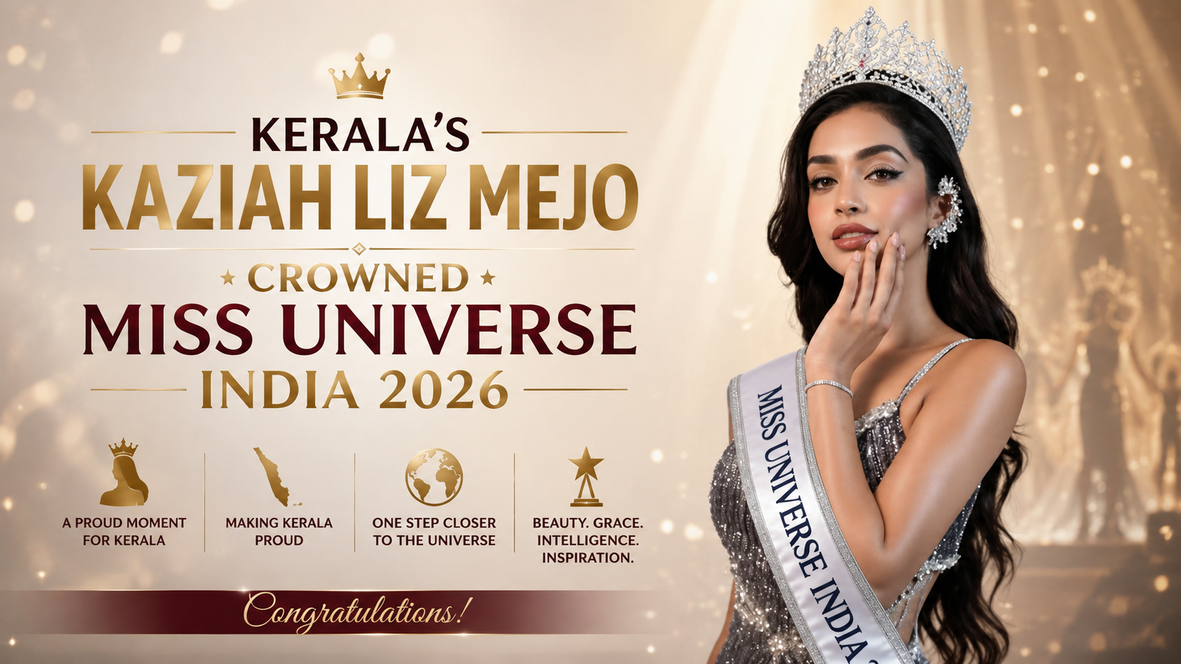 Kezia Liz Mejo Crowned Miss Universe India 2026