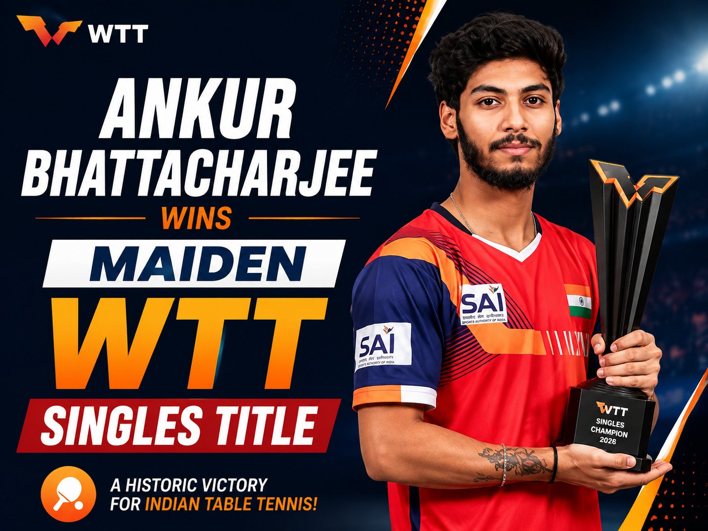 Ankur Bhattacharjee Wins Maiden WTT Singles Title