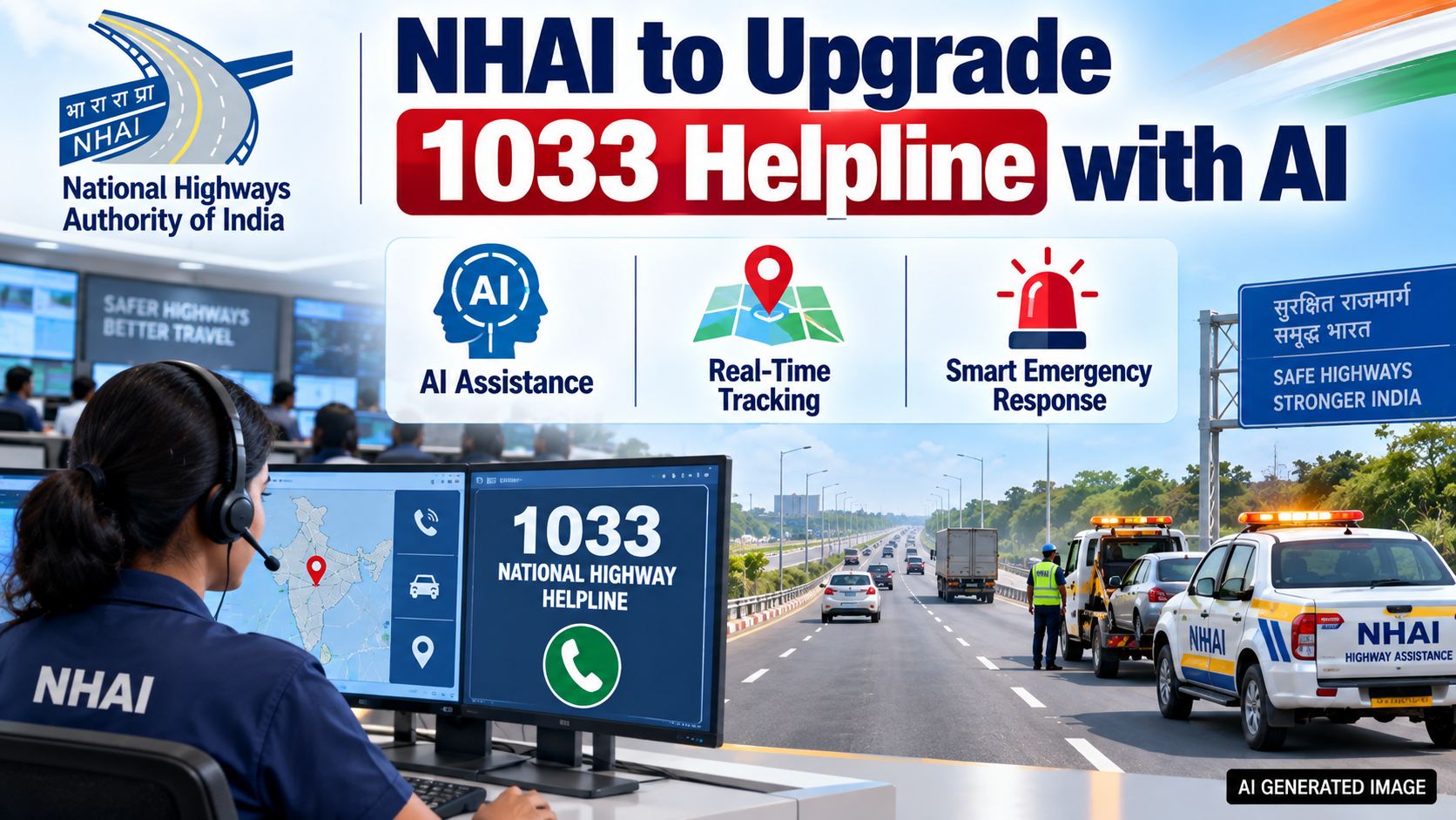 NHAI to Upgrade 1033 National Highway Helpline with Advanced Technology