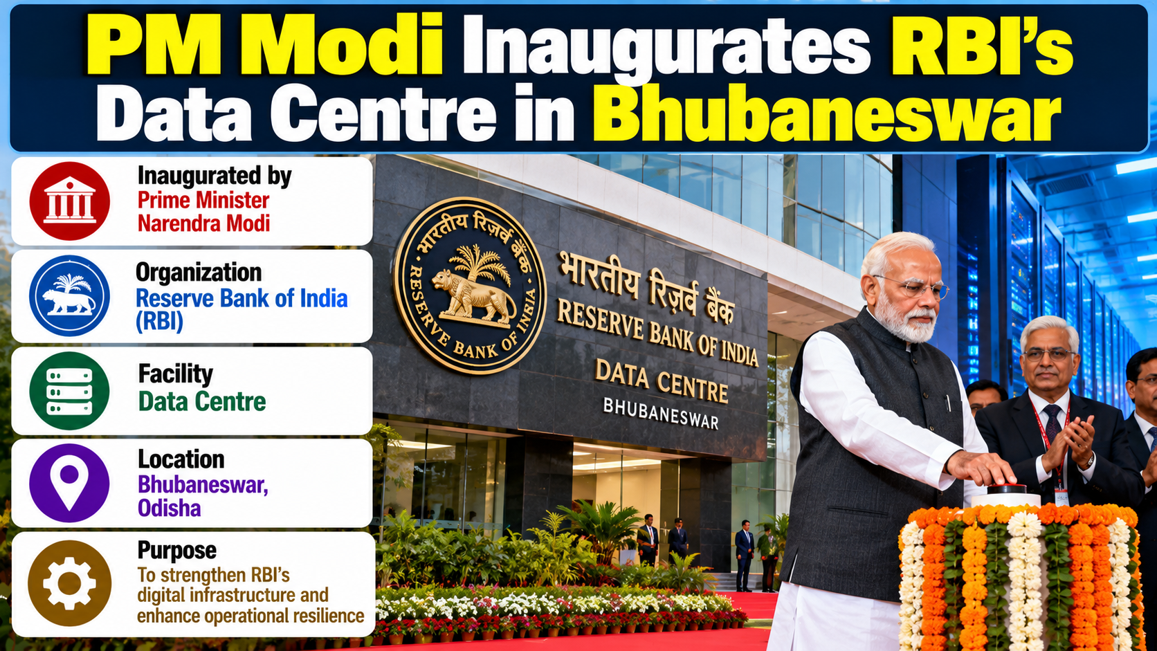 PM Modi Inaugurates RBI's Data Centre in Bhubaneswar