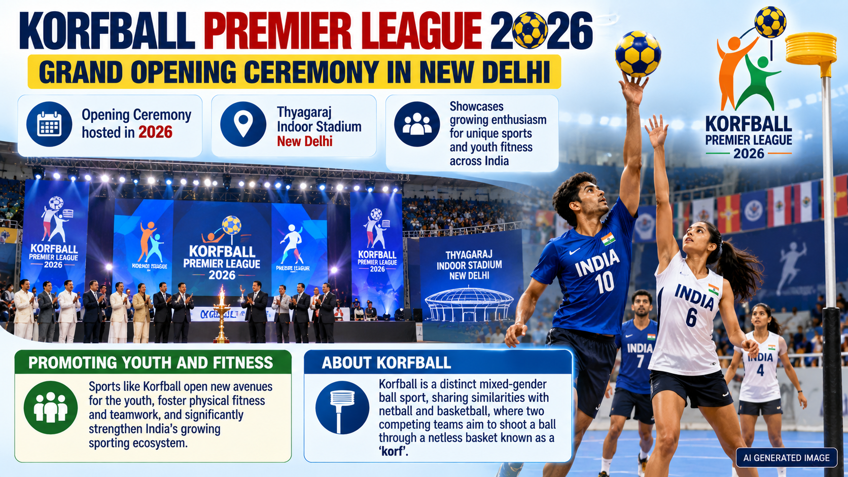Korfball Premier League 2026 Opening Ceremony Held in New Delhi