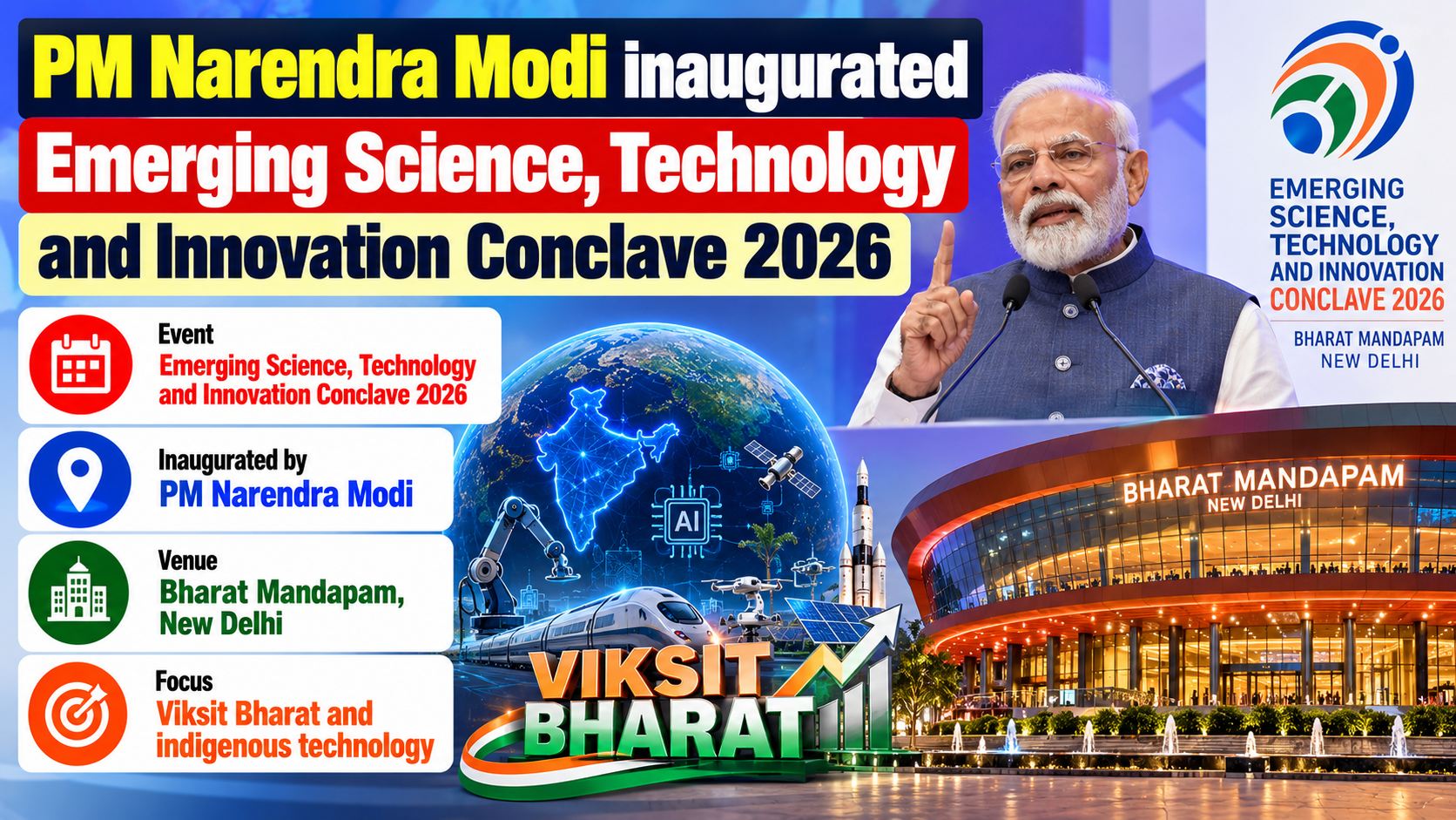PM Modi Inaugurates Emerging Science, Technology & Innovation Conclave 2026