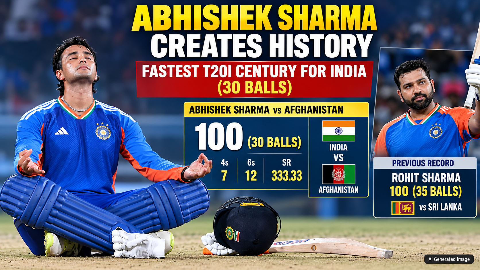 Abhishek Sharma Smashes Fastest T20I Century for India