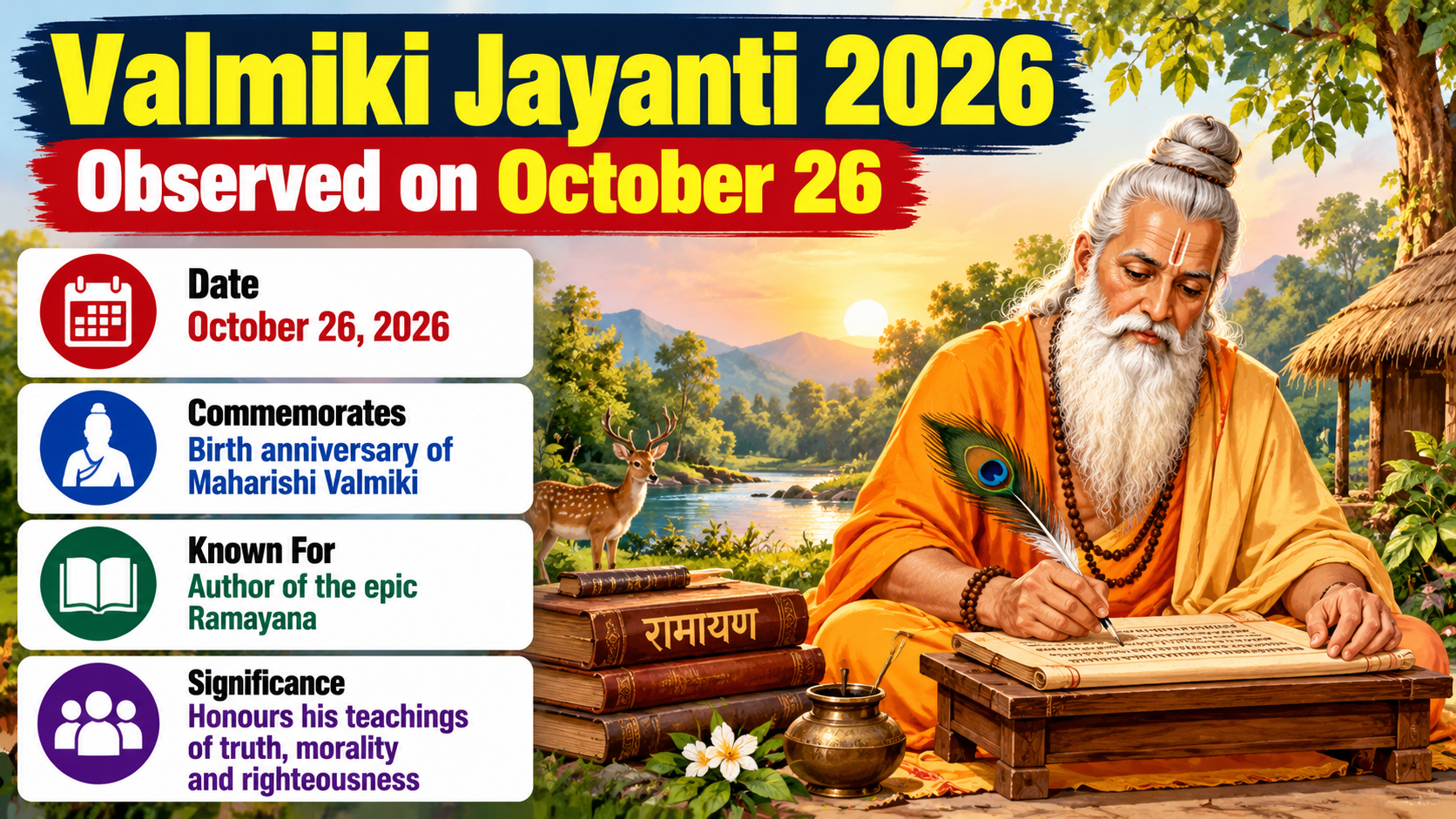 Valmiki Jayanti 2026 Observed on October 26