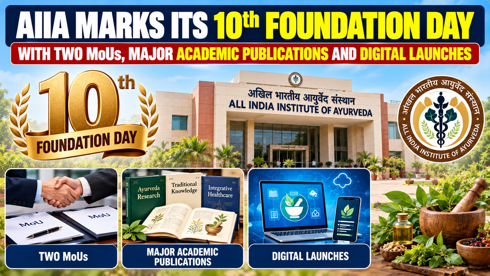 AIIA Marks Its 10th Foundation Day with Two MoUs, Major Academic Publications and Digital Launches