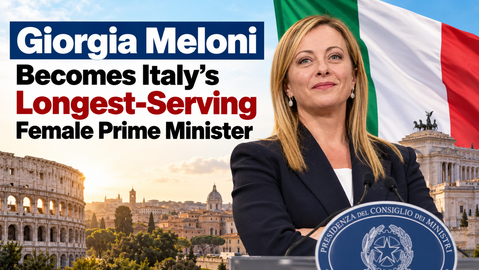 Giorgia Meloni Becomes Italy's Longest-Serving Female Prime Minister