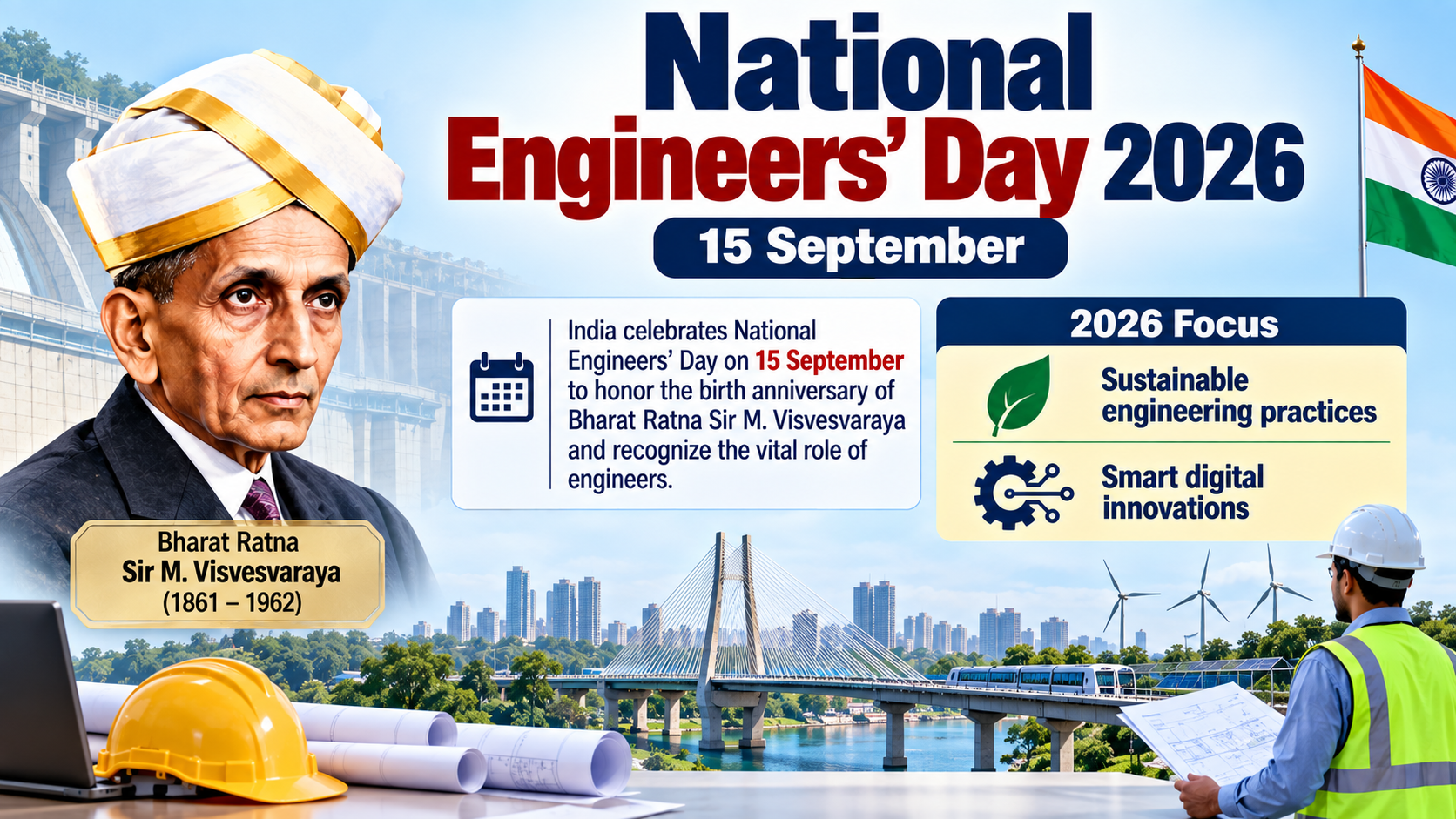 National Engineers' Day Marks Birth Anniversary of M. Visvesvaraya