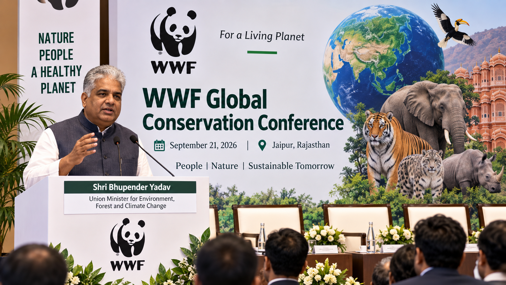 Union Environment Minister Bhupender Yadav Inaugurates WWF Global Conservation Conference in Jaipur